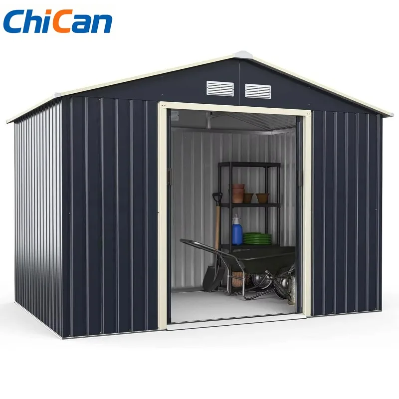 【Hot】Metal Tool Shed 277x191x202cm Lockable Garden Shed with 4 Vents Sliding Door Garden Shed for Lawnmower Bikes
【Hot】Metal Tool Shed 277x191x202cm Lockable Garden Shed with 4 Vents Sliding Door Garden Shed for Lawnmower Bikes