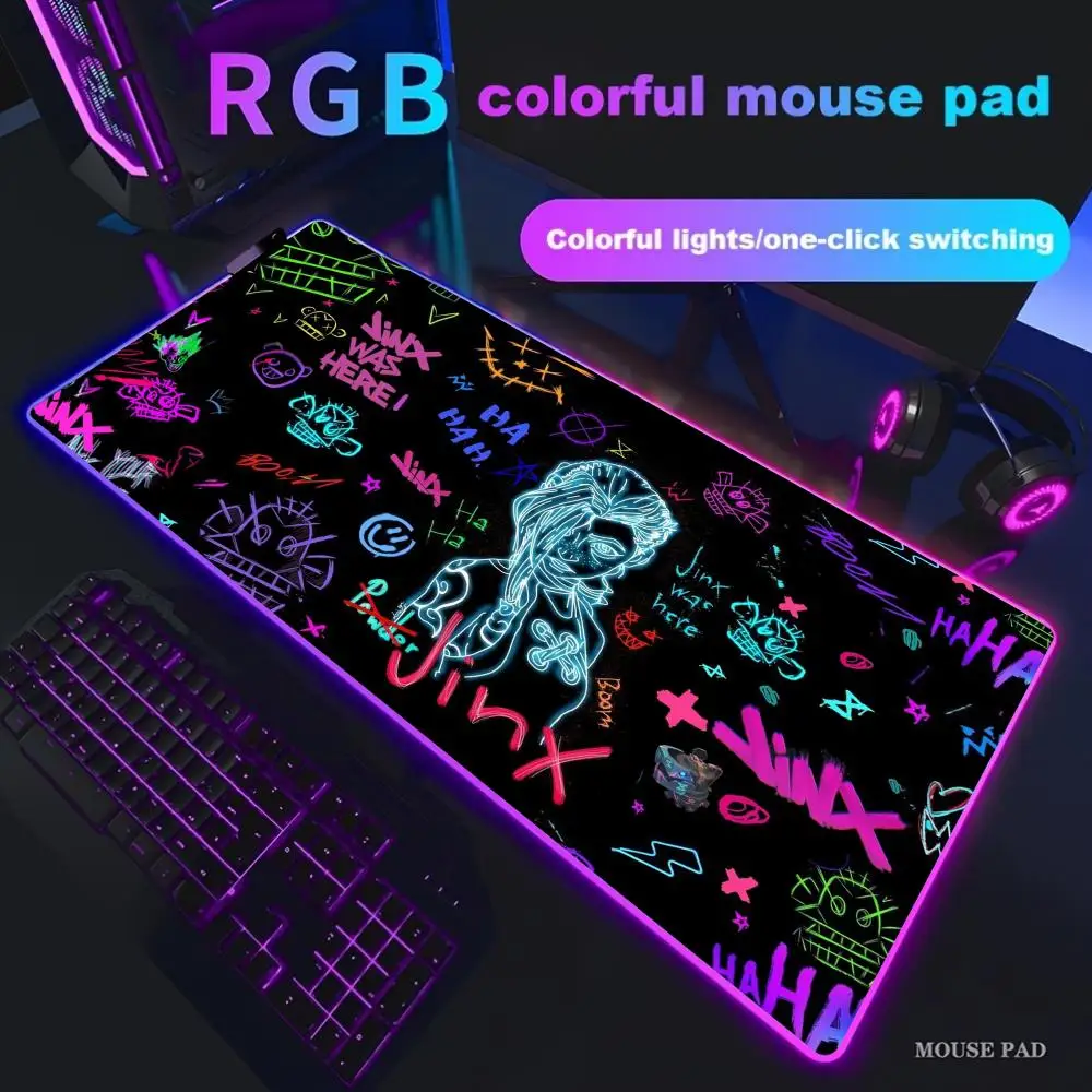 Cool Jinx Mouse Pad XXL RGB Gaming Mouse Pad Desk Mat Gamer Accessories Large LED Light Mousepad PC Computer Carpet with Backlit
Cool Jinx Mouse Pad XXL RGB Gaming Mouse Pad Desk Mat Gamer Accessories Large LED Light Mousepad PC Computer Carpet with Backlit
