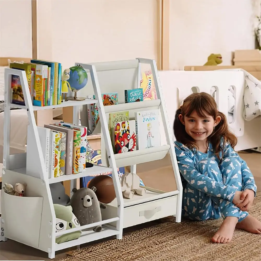 Kids Bookshelf And Toy Storage, Book Shelf For Kids Rooms, Kids Toy Storage Organizer, Toddler Bookshelf Bookcase With Sling
Kids Bookshelf And Toy Storage, Book Shelf For Kids Rooms, Kids Toy Storage Organizer, Toddler Bookshelf Bookcase With Sling