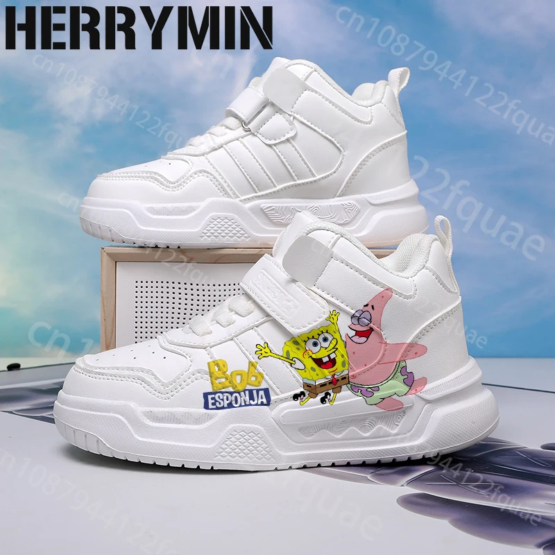 Детская обувь «Губка Боб», спортивные баскетбольные кроссовки для мальчиков и девочек, модные высококачественные белые повседневные туфли с высоким берцем
Детская обувь «Губка Боб», спортивные баскетбольные кроссовки для мальчиков и девочек, модные высококачественные белые повседневные туфли с высоким берцем