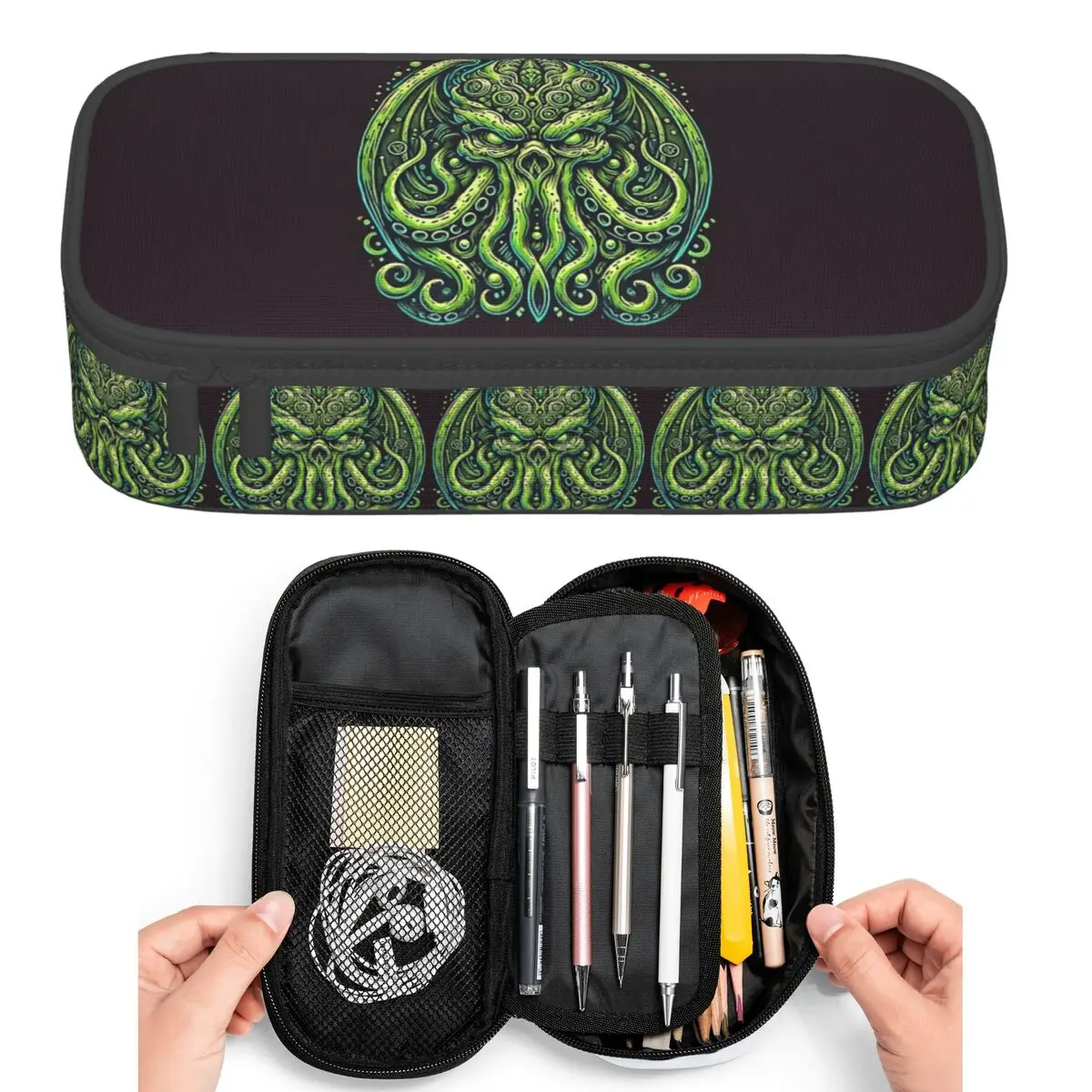Green Cthulhu Octopus With Tentacles And Teeth Pencil Cases for Student Pen Box Pencil Bag Big Capacity Pencil Pouch Pen Holder
Green Cthulhu Octopus With Tentacles And Teeth Pencil Cases for Student Pen Box Pencil Bag Big Capacity Pencil Pouch Pen Holder