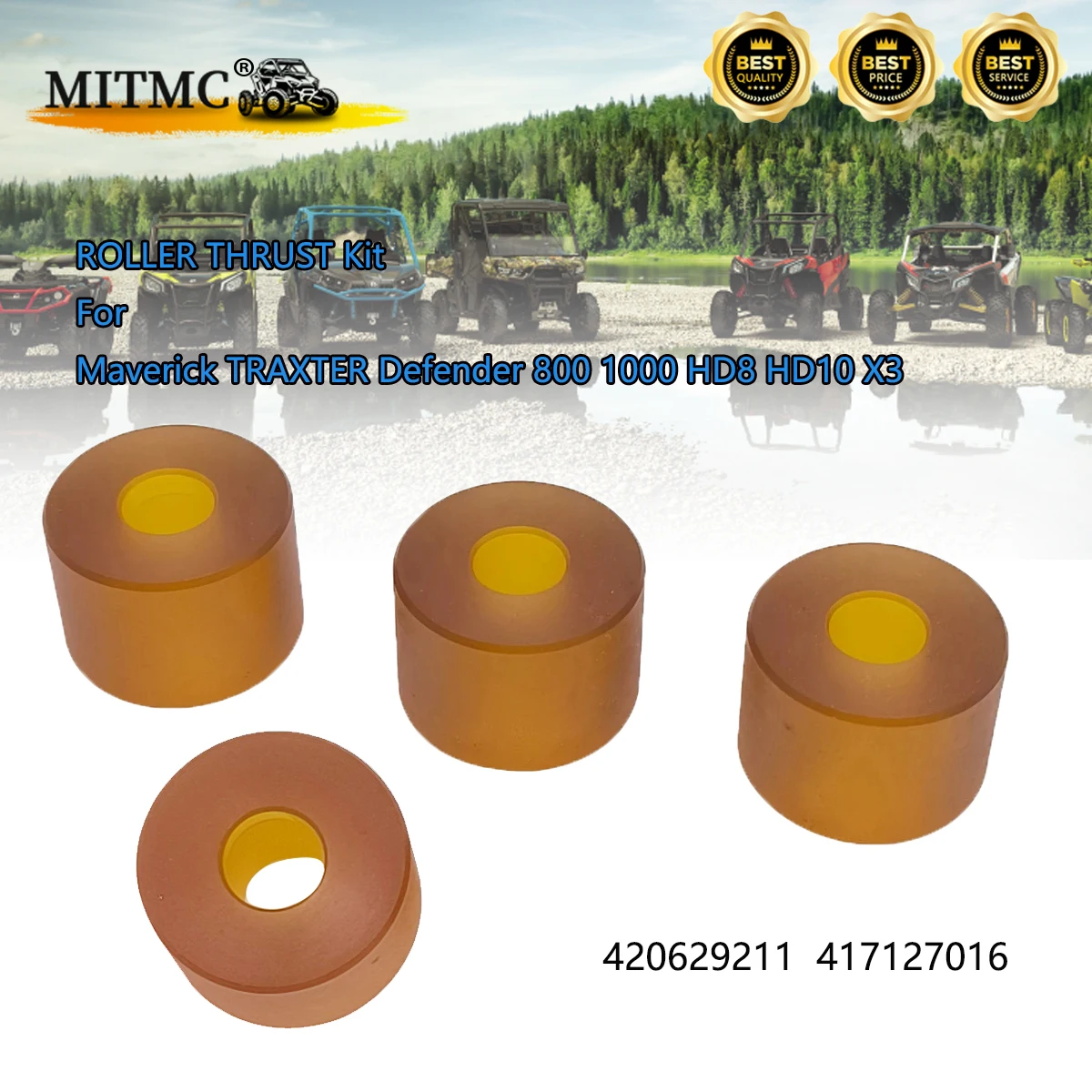 Комплект роликов 4 шт. для Maverick TRAXTER Defender 800 1000 HD8 HD10 X3, заменяет OEM # 420629211 / 417127016
Комплект роликов 4 шт. для Maverick TRAXTER Defender 800 1000 HD8 HD10 X3, заменяет OEM # 420629211 / 417127016