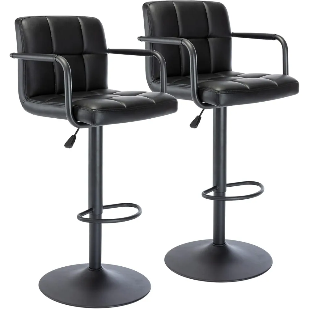 Modern PU Leather Square Bar Stools, Adjustable Swivel Barstools with Back and Arms, Airlift Counter Height Chairs for Kitchen
Modern PU Leather Square Bar Stools, Adjustable Swivel Barstools with Back and Arms, Airlift Counter Height Chairs for Kitchen