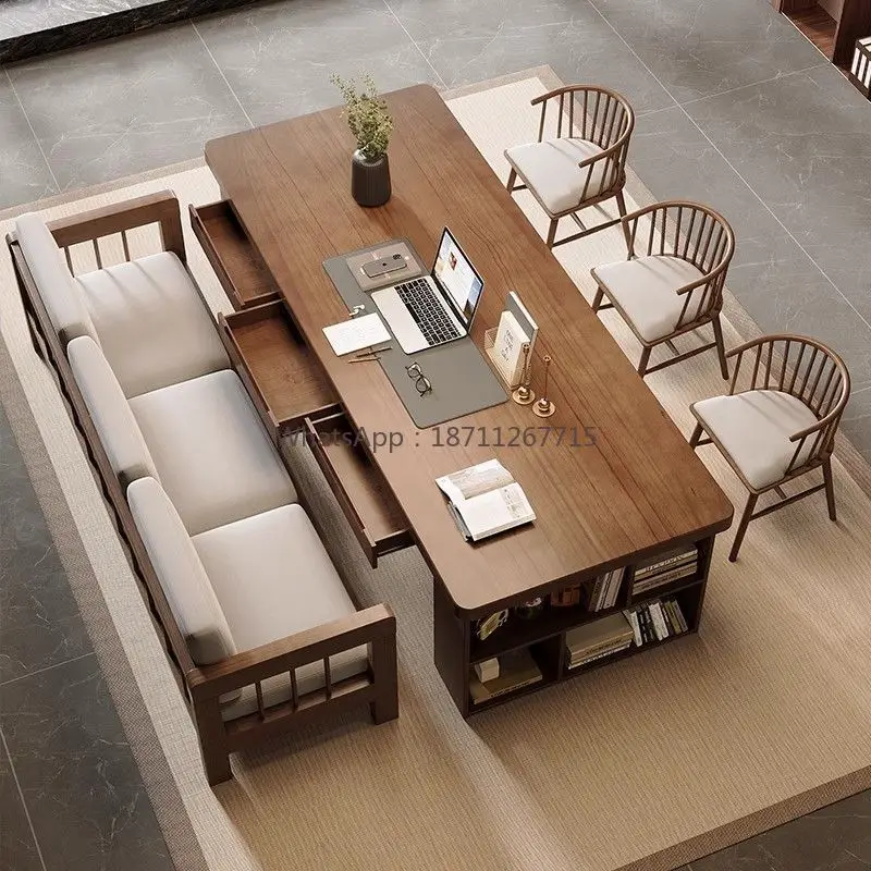 Solid wood large desk integrated writing table business desk study table study desk
Solid wood large desk integrated writing table business desk study table study desk