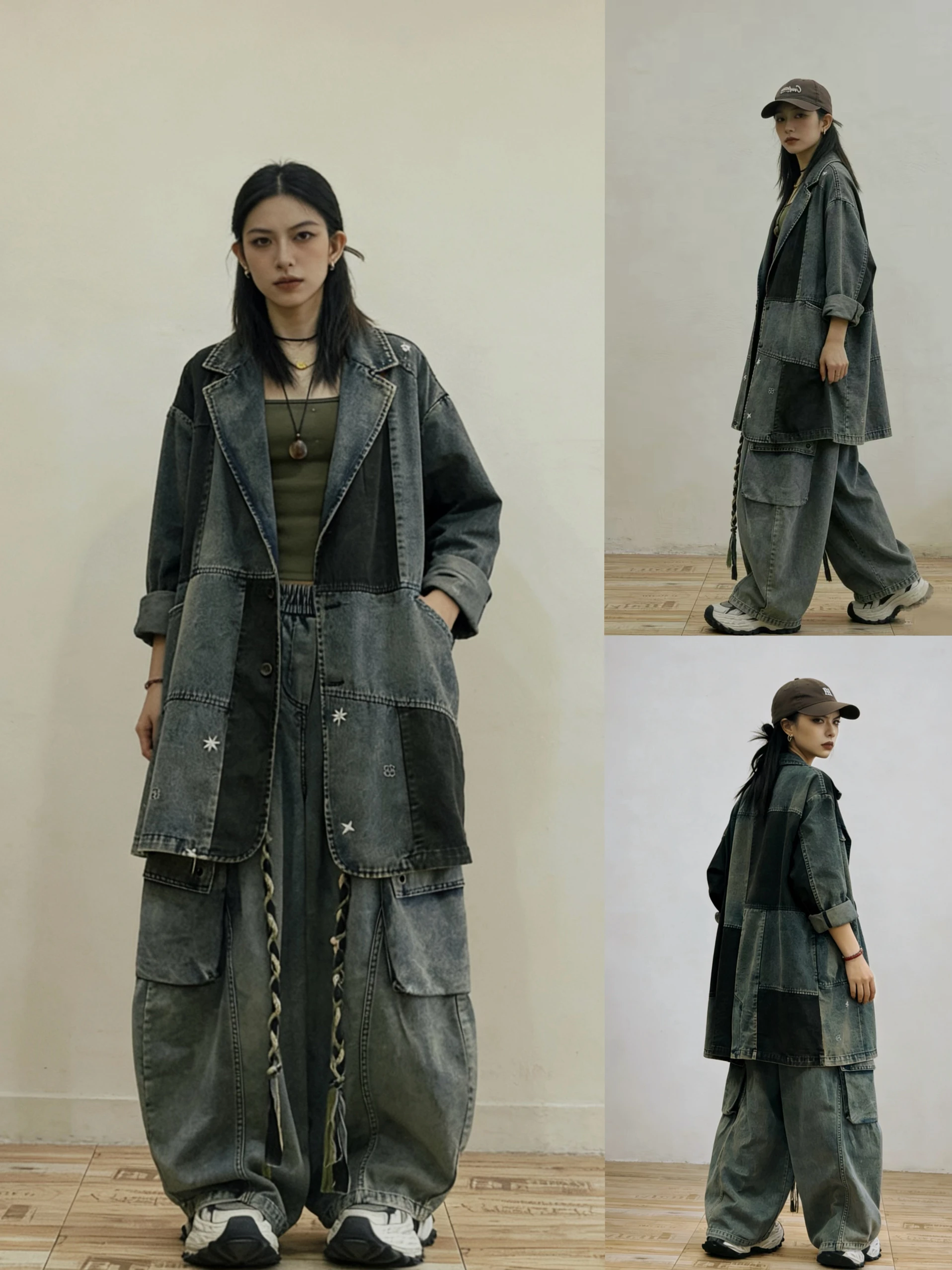 Retro Patchwork Embroidered Denim Suit Jacket Women's Loose Casual Versatile Top Spring 2026 Commute Style Cotton Blend Fabric
Retro Patchwork Embroidered Denim Suit Jacket Women's Loose Casual Versatile Top Spring 2026 Commute Style Cotton Blend Fabric