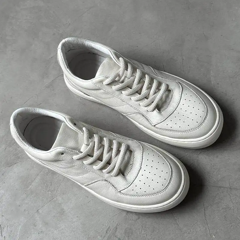 Fashion Men Sneakers Genuine Leather Spring Breathable Flats Casual Shoes Simple White Skate Shoes
Fashion Men Sneakers Genuine Leather Spring Breathable Flats Casual Shoes Simple White Skate Shoes