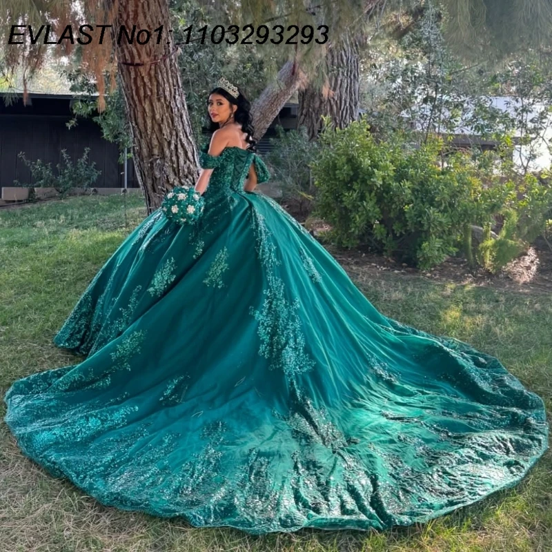 EVLAST индивидуальное черновато-зеленое бальное платье Quinceanera, кружевное платье с аппликацией и блестками, расшитое бисером, Sweet 16, Vestidos De 15 Anos E1Q634
EVLAST индивидуальное черновато-зеленое бальное платье Quinceanera, кружевное платье с аппликацией и блестками, расшитое бисером, Sweet 16, Vestidos De 15 Anos E1Q634