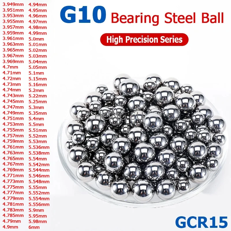 100-1000pcs 3.95~6.0mm High Precision Bearing Steel GCR15 Steel Balls G10 3.949/3.963/4.7/4.751/4.763/4.8/4.95/4.98/5.5/5.59mm
100-1000pcs 3.95~6.0mm High Precision Bearing Steel GCR15 Steel Balls G10 3.949/3.963/4.7/4.751/4.763/4.8/4.95/4.98/5.5/5.59mm