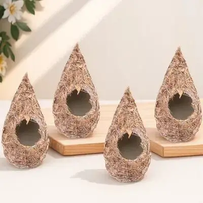 Artificial Bird Nest 4 PCS Handmade Grass Bird House for Patio Hummingbird Roosting Nest Weaving Birds Habitat Outdoor Supply
Artificial Bird Nest 4 PCS Handmade Grass Bird House for Patio Hummingbird Roosting Nest Weaving Birds Habitat Outdoor Supply