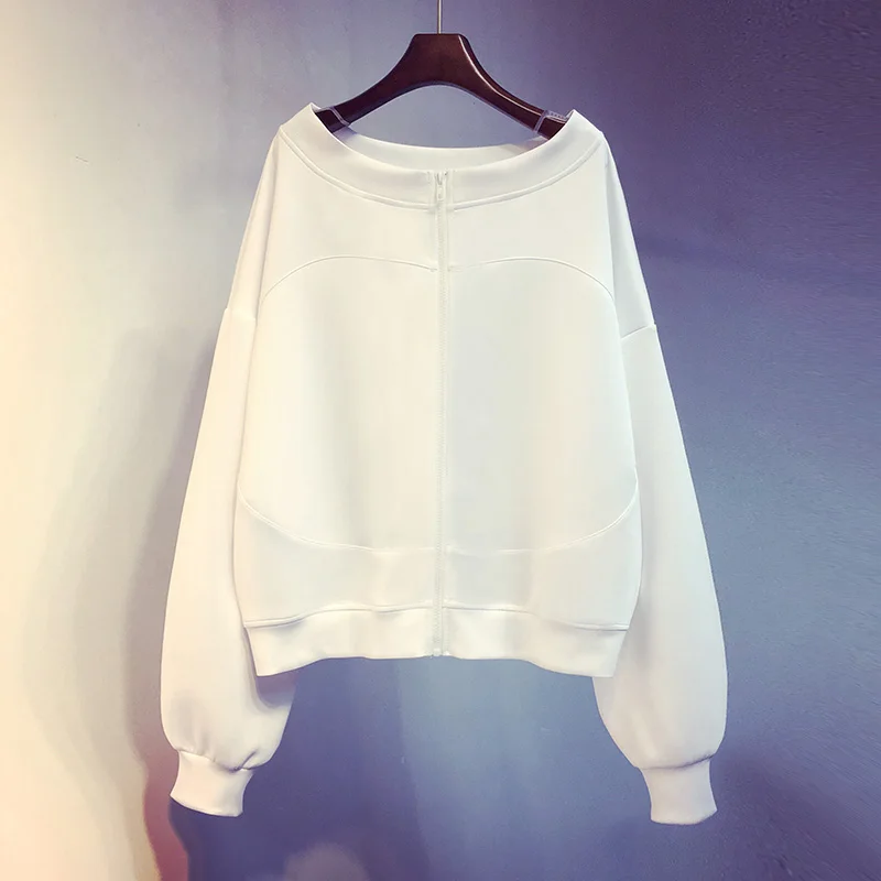 Ladies' Zipper Short Sweatshirt Thin Lazy Style Spring Autumn Cotton Polyester Blend Long Sleeve round Neck Cardigan Coat
Ladies' Zipper Short Sweatshirt Thin Lazy Style Spring Autumn Cotton Polyester Blend Long Sleeve round Neck Cardigan Coat