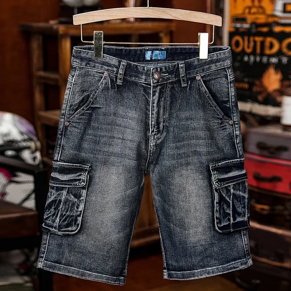 DIANRUO Vintage Cargo Denim Shorts Men Plus Size Jean Shorts Solid Color Fashion Casual Pocket Short Pants джинсы мужские
DIANRUO Vintage Cargo Denim Shorts Men Plus Size Jean Shorts Solid Color Fashion Casual Pocket Short Pants джинсы мужские