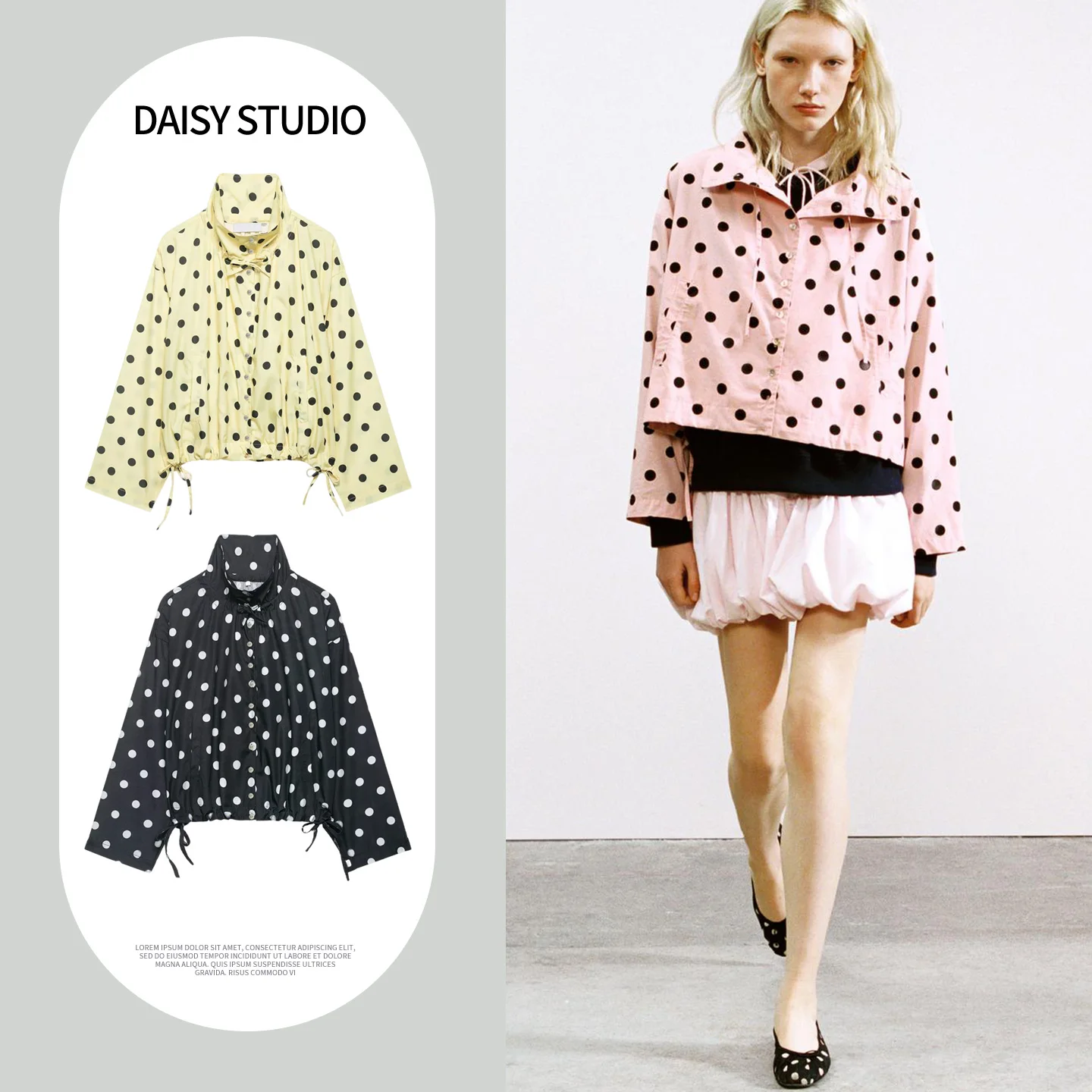 Spring New Arrival Women's Polka Dot Long Sleeve Coat with Adjustable Waist Bow Tie Stand Collar Outerwear Elegant Commute Style
Spring New Arrival Women's Polka Dot Long Sleeve Coat with Adjustable Waist Bow Tie Stand Collar Outerwear Elegant Commute Style