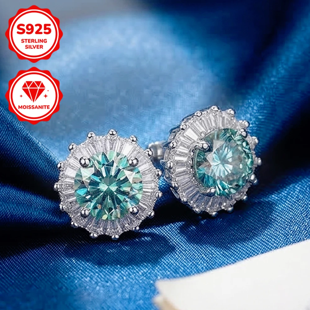 1Pair 0.5Carat S925 These Blue-green Synthetic Moissanite Snowflake Earrings Are Suitable for Various Occasions
1Pair 0.5Carat S925 These Blue-green Synthetic Moissanite Snowflake Earrings Are Suitable for Various Occasions
