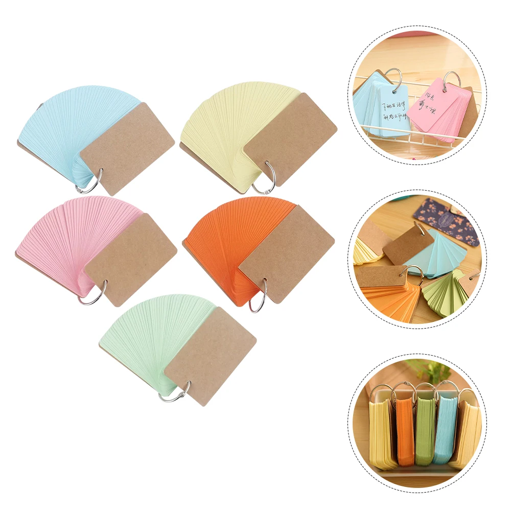5pcs Portable Blank Flashcards Notepad Binder Ring Pocket Memo Cards Office Study Vocabulary English Words Learning Travel Daily 
5pcs Portable Blank Flashcards Notepad Binder Ring Pocket Memo Cards Office Study Vocabulary English Words Learning Travel Daily
