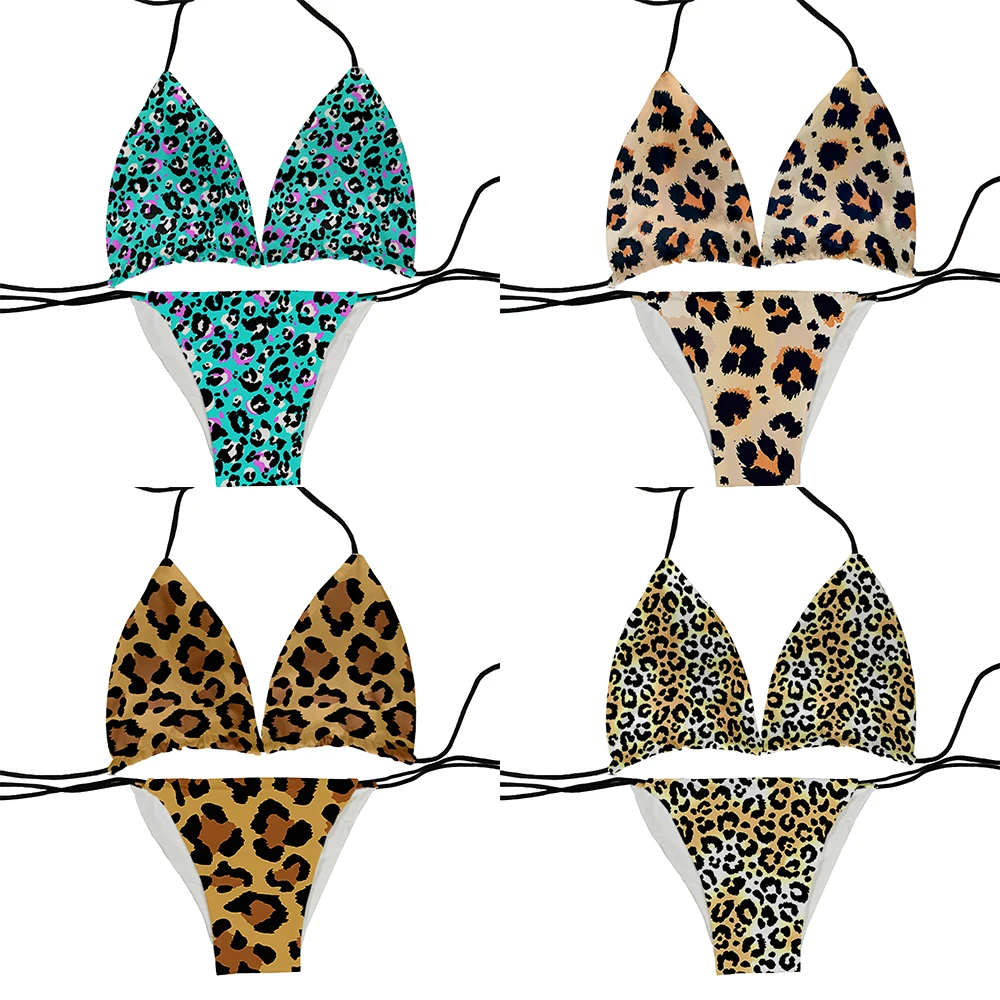 Fashionable and sexy leopard print ladies bikini set split beach swimsuit suitable for swimming sunbathing chest pad detachable
Fashionable and sexy leopard print ladies bikini set split beach swimsuit suitable for swimming sunbathing chest pad detachable