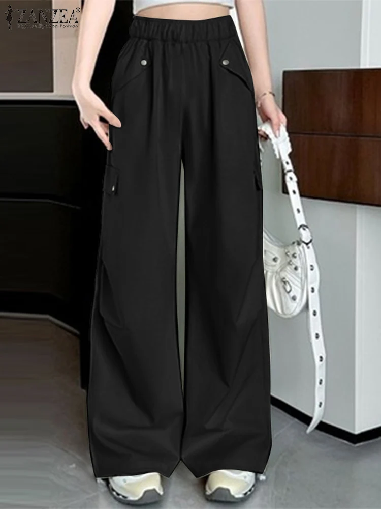 ZANZEA 2024 Autumn Pantalon Korean Style Fashion Long Pants Women Loose Elastic Waist Trousers Vintage Pocket Button Overalls
ZANZEA 2024 Autumn Pantalon Korean Style Fashion Long Pants Women Loose Elastic Waist Trousers Vintage Pocket Button Overalls