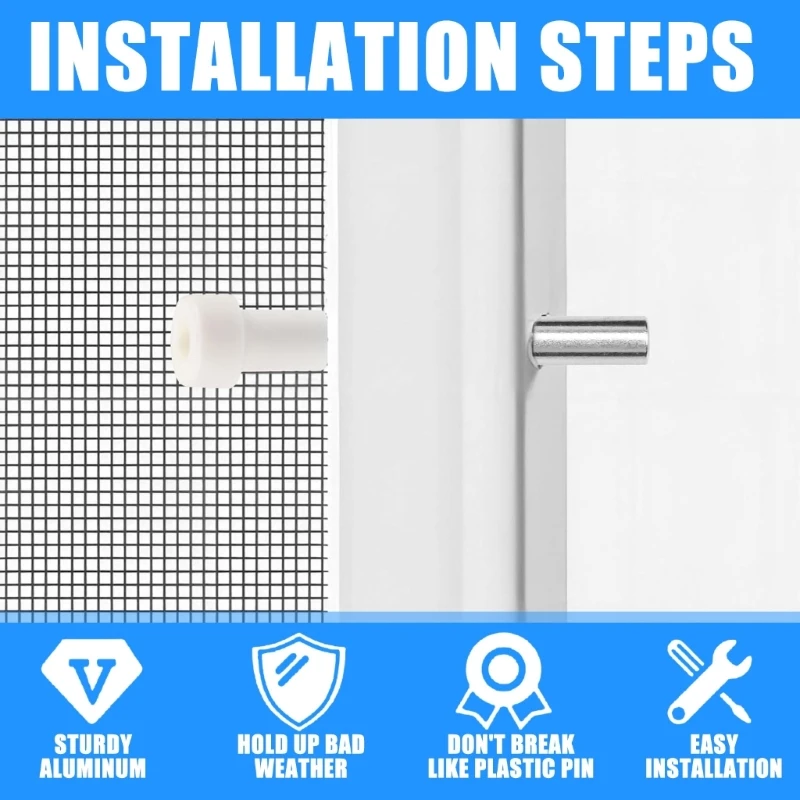 Easy Install Window Screen Fastener Clips Strong Aluminum Screen Spring Latches set Secure fitting for Replacement Screens