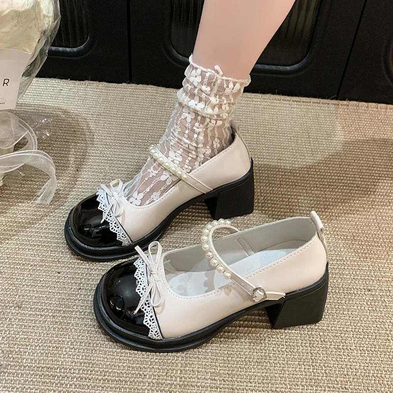 Женская модная обувь, новые весенне-осенние туфли Мэри Джейн с бантом и жемчугом, декоративные нескользящие туфли на толстой подошве, Zapatos De Mujer
Женская модная обувь, новые весенне-осенние туфли Мэри Джейн с бантом и жемчугом, декоративные нескользящие туфли на толстой подошве, Zapatos De Mujer
