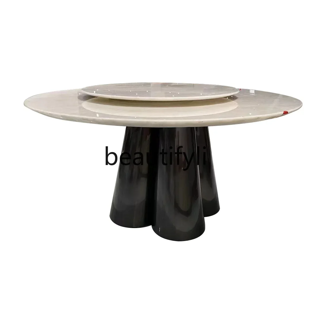 Pure natural Kali ice jade luxury stone dining table round light luxury household living roomQ
Pure natural Kali ice jade luxury stone dining table round light luxury household living roomQ