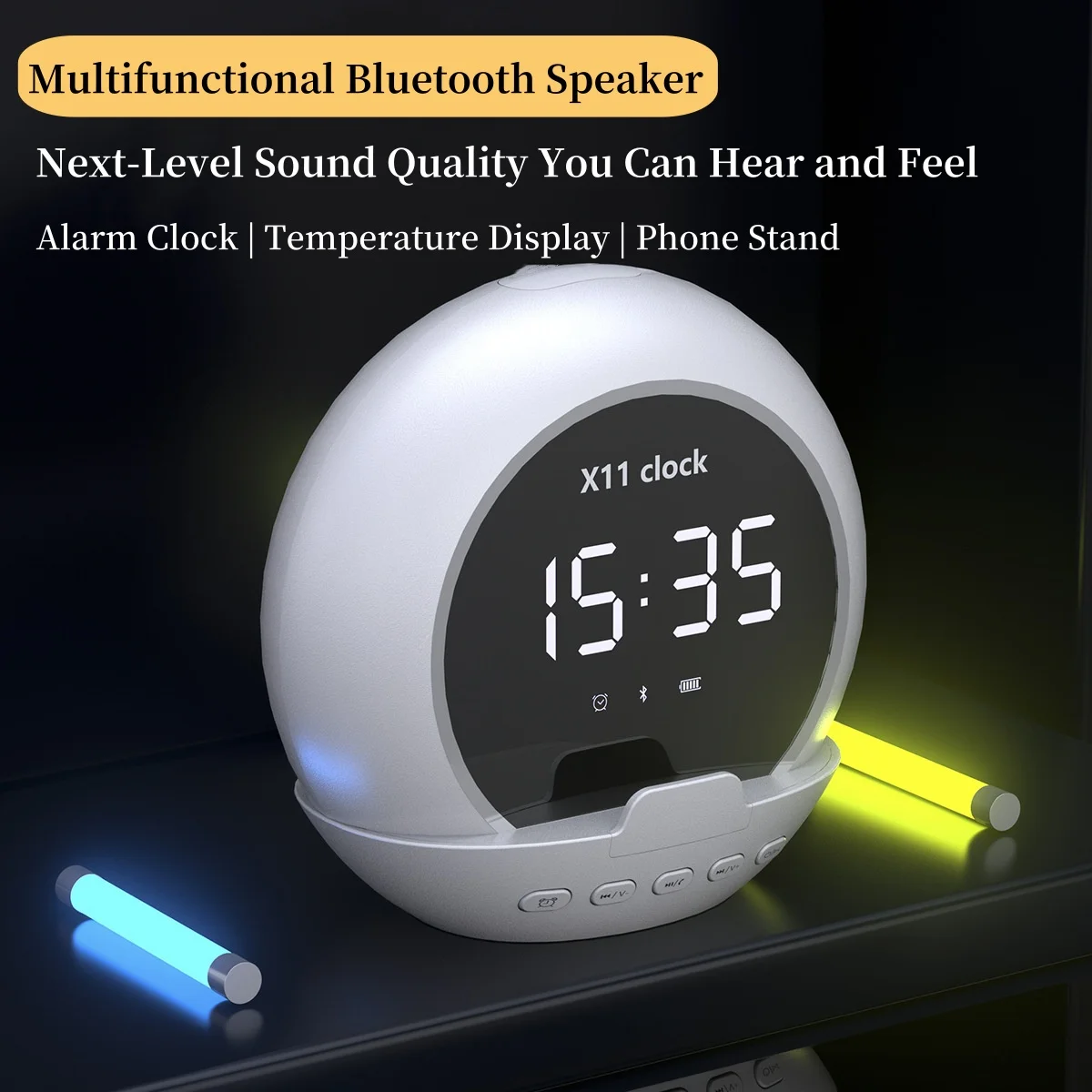 QUEED X11 Беспроводной Bluetooth-динамик Многофункциональный будильник Дисплей температуры Цифровая подставка для телефона Звуковая система с глубокими басами
QUEED X11 Беспроводной Bluetooth-динамик Многофункциональный будильник Дисплей температуры Цифровая подставка для телефона Звуковая система с глубокими басами