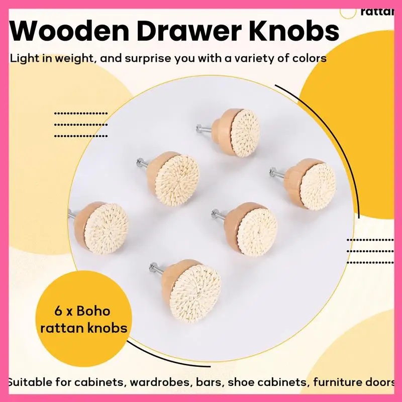 ABNM Boho Rattan Dresser Knobs Round Wooden Drawer Knobs Handmade Wicker Woven And Screws For Boho Furniture Knobs Beige
ABNM Boho Rattan Dresser Knobs Round Wooden Drawer Knobs Handmade Wicker Woven And Screws For Boho Furniture Knobs Beige