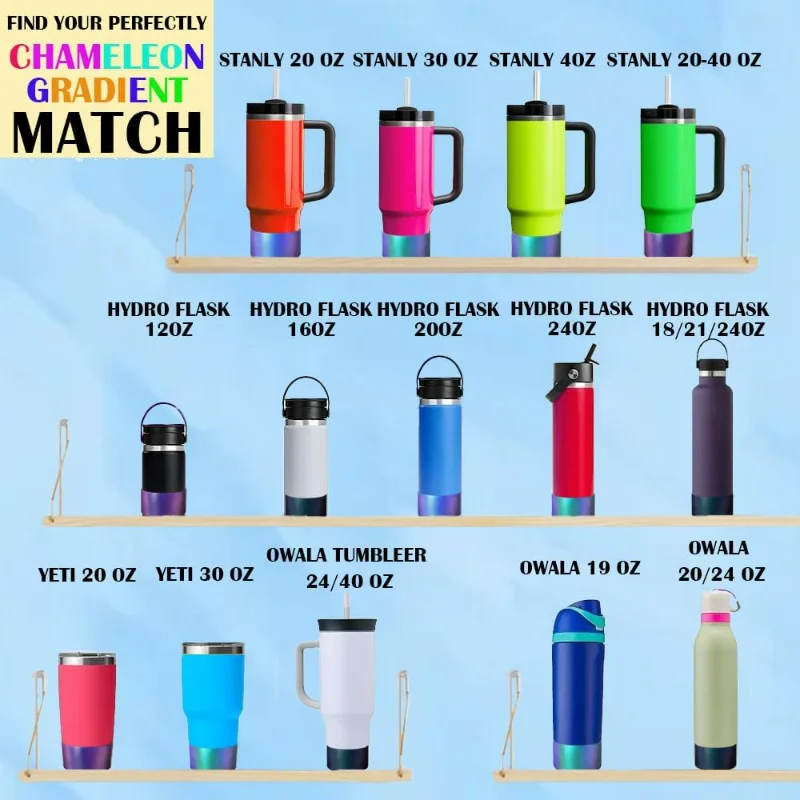 New Chameleon Gradient Matte Luster Silicone Boot Sleeve for -24oz for / 20-40oz and More Bottles with 2.8-3in Base Anti Slip Bo
New Chameleon Gradient Matte Luster Silicone Boot Sleeve for -24oz for / 20-40oz and More Bottles with 2.8-3in Base Anti Slip Bo