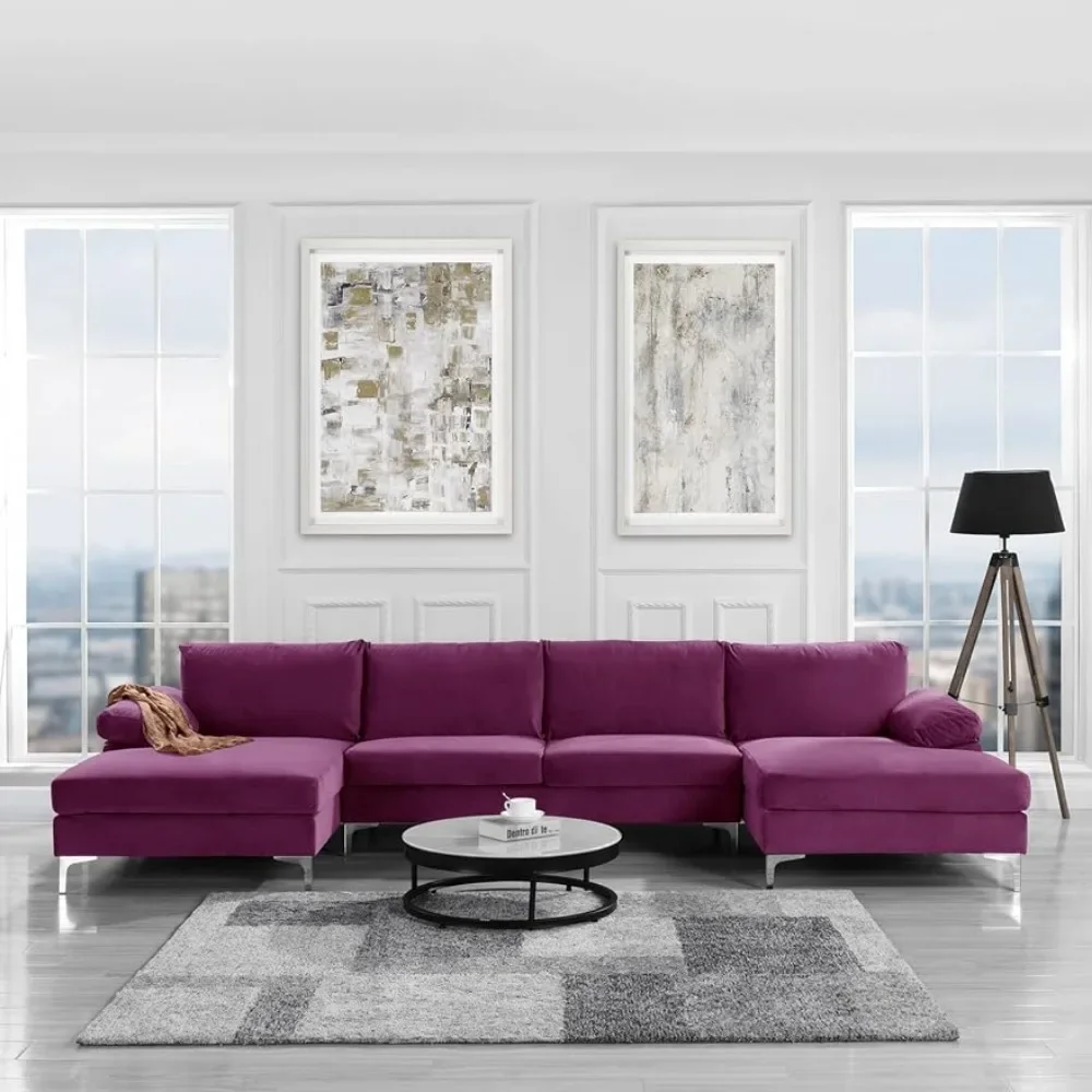 Casa Andrea Milano Modern Large Velvet Fabric U-Shape Sectional Sofa, Double Extra Wide Chaise Lounge Couch, Purple
Casa Andrea Milano Modern Large Velvet Fabric U-Shape Sectional Sofa, Double Extra Wide Chaise Lounge Couch, Purple