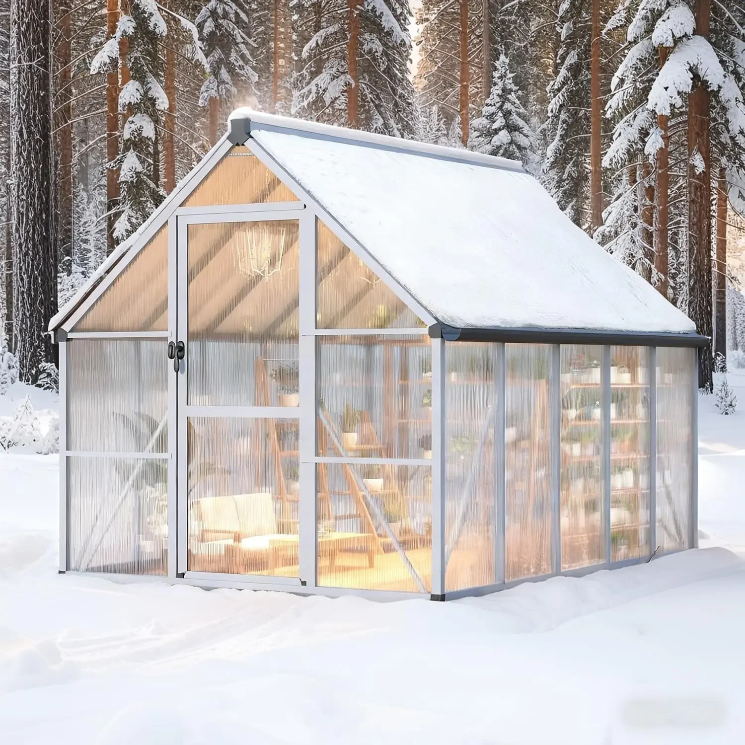 8x10ft Outdoor Greenhouse, Green Houses for Outside Walk-in Kit with Roof Vent, Polycarbonate Greenhouse for Winter & All Season
8x10ft Outdoor Greenhouse, Green Houses for Outside Walk-in Kit with Roof Vent, Polycarbonate Greenhouse for Winter & All Season