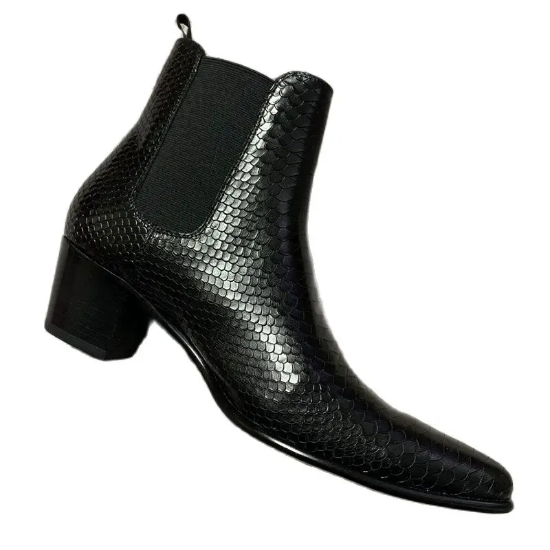 Black& Street New 6cm high Heel Genuine leather Serpentine Pionted toe Dress Wedding Boots Japanese style Catwalk Men Botas
Black& Street New 6cm high Heel Genuine leather Serpentine Pionted toe Dress Wedding Boots Japanese style Catwalk Men Botas