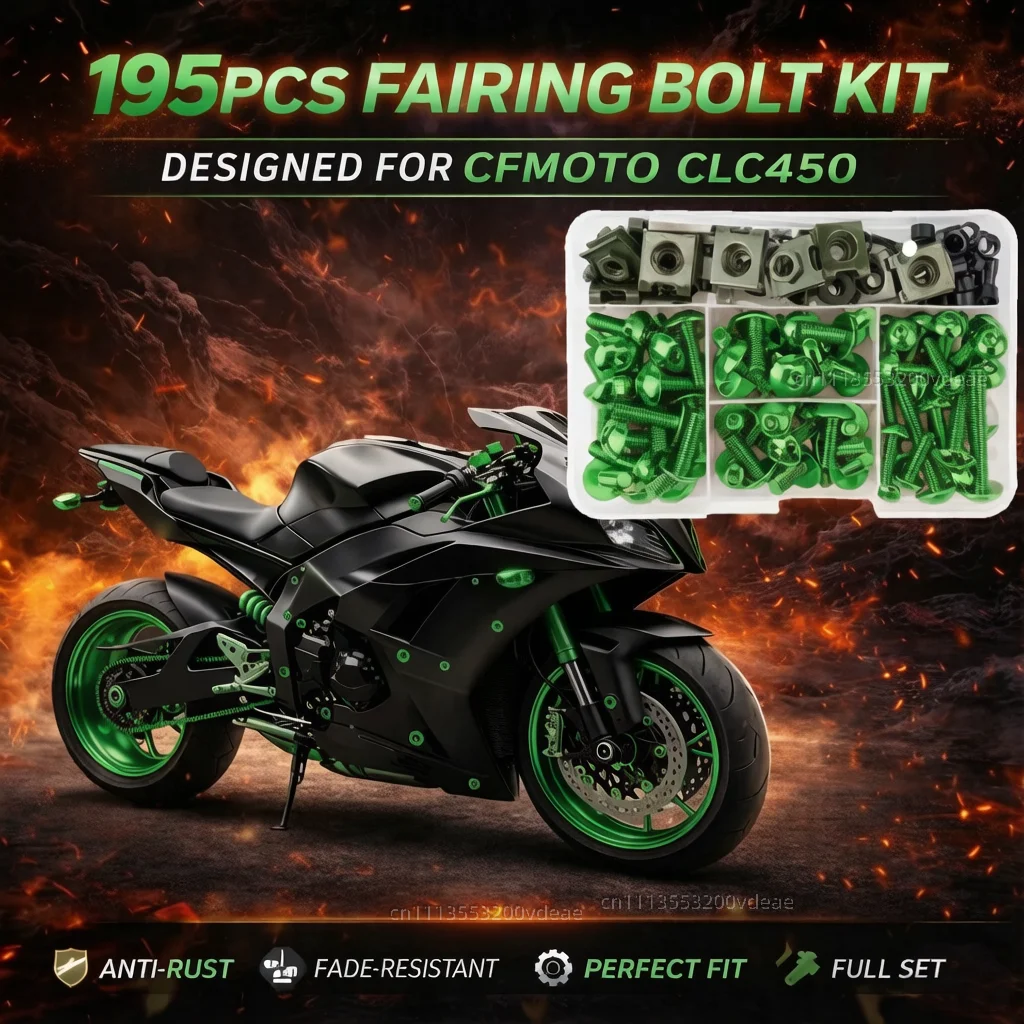195Pcs Motorcycle Accessories Aluminum Fairing Bolt Screws Kit Nut Clips For Kawasaki ZR-7 / S ZR7 ZR7S 1999-2003 CNC Fastener
195Pcs Motorcycle Accessories Aluminum Fairing Bolt Screws Kit Nut Clips For Kawasaki ZR-7 / S ZR7 ZR7S 1999-2003 CNC Fastener