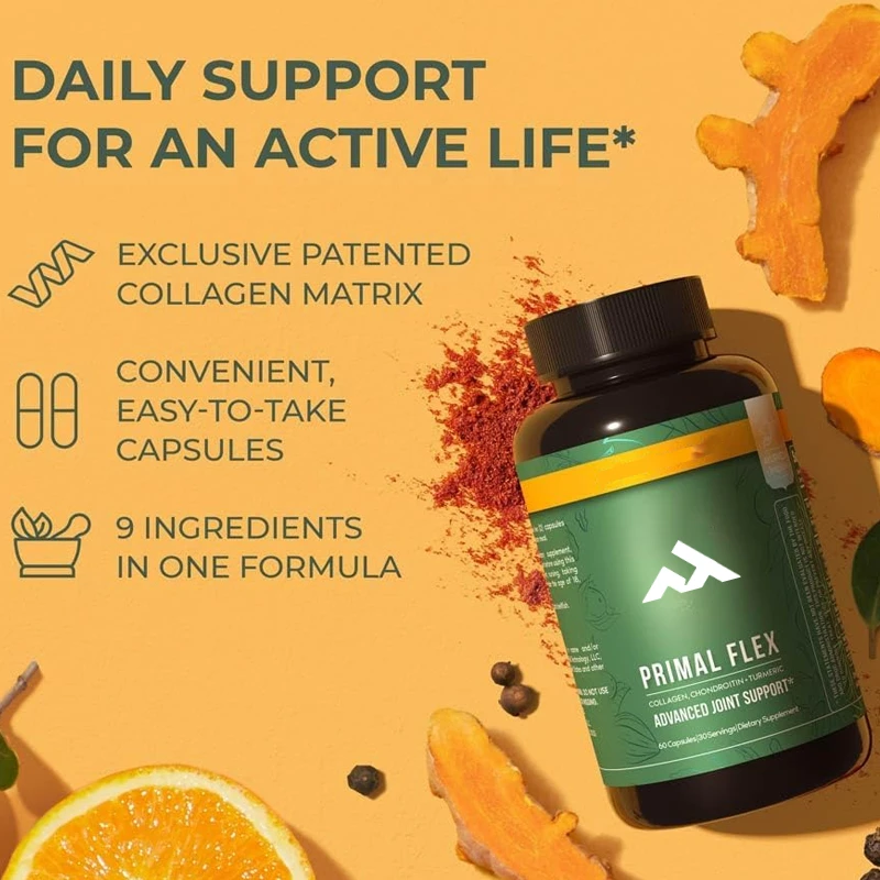 Joint Supplement, Containing Collagen, Turmeric, Frankincense, and South African Drunken Eggplant -60 Capsules
Joint Supplement, Containing Collagen, Turmeric, Frankincense, and South African Drunken Eggplant -60 Capsules