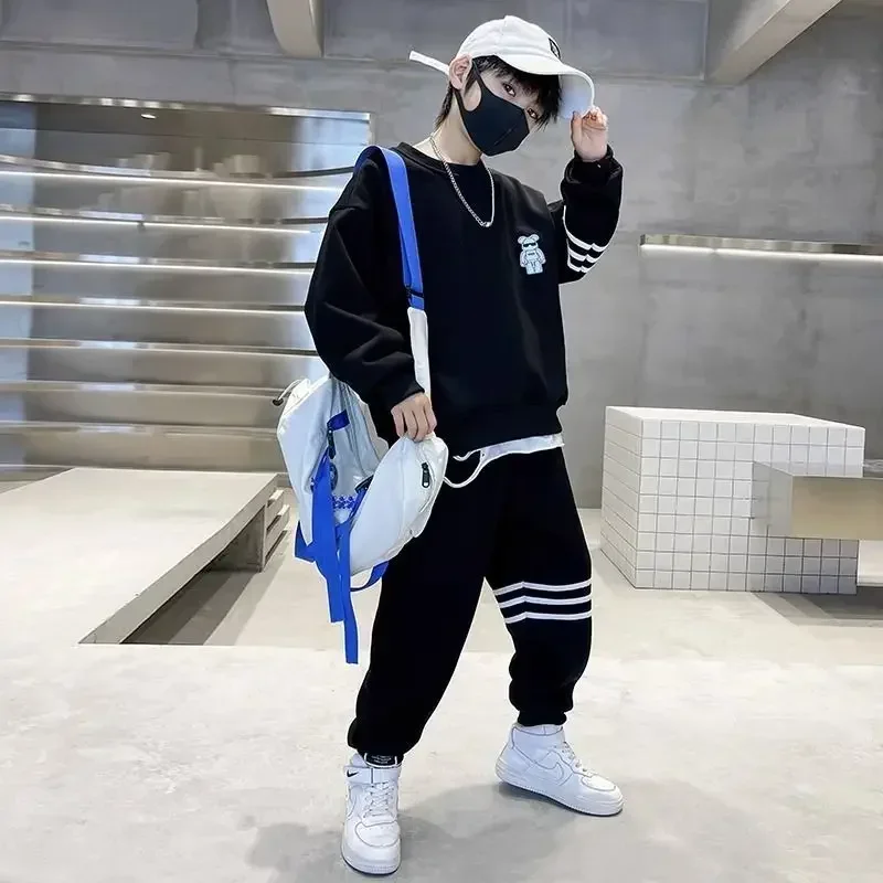 Teenage Boys Autumn Spring Fashion Cotton Suits 2023 New 5-14 Years Boys Fashion Sweatshirts+Pants Tracksuits Kids Clothes Sets
Teenage Boys Autumn Spring Fashion Cotton Suits 2023 New 5-14 Years Boys Fashion Sweatshirts+Pants Tracksuits Kids Clothes Sets