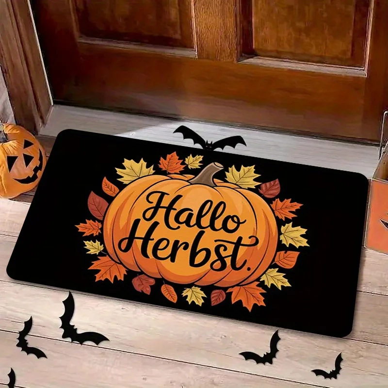1Pc "Hello Autumn" Autumn Pumpkin Theme Flannel Thick Outdoor Door Mat, - Sponge Thickness 0.4Inch/580G ㎡ Orange-Yellow Large Pumpkin Design, "Hello Autumn" Art Lettering Slogan, European and American Pastoral Style Door Mat
1Pc "Hello Autumn" Autumn Pumpkin Theme Flannel Thick Outdoor Door Mat, - Sponge Thickness 0.4Inch/580G ㎡ Orange-Yellow Large Pumpkin Design, "Hello Autumn" Art Lettering Slogan, European and American Pastoral Style Door Mat