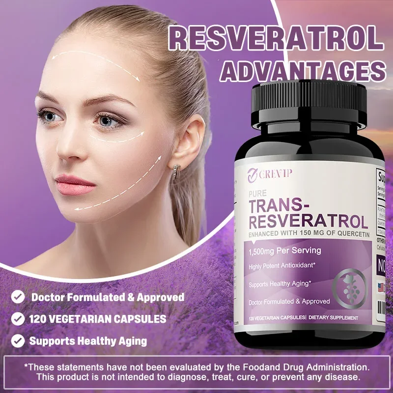 Trans-Resveratrol - Supports Brain Function, Promotes Joint and Heart Health, Healthy Aging, Digestive Health, Immune SystemSupp
Trans-Resveratrol - Supports Brain Function, Promotes Joint and Heart Health, Healthy Aging, Digestive Health, Immune SystemSupp