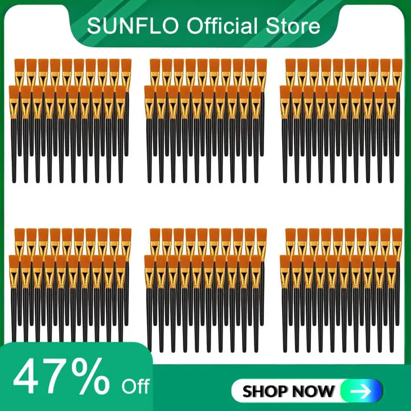 Набор плоских кистей SUNFLO, 120 шт., акварельные кисти шириной 1 дюйм, кисти для масляной живописи, профессиональные кисти с большой краской
Набор плоских кистей SUNFLO, 120 шт., акварельные кисти шириной 1 дюйм, кисти для масляной живописи, профессиональные кисти с большой краской