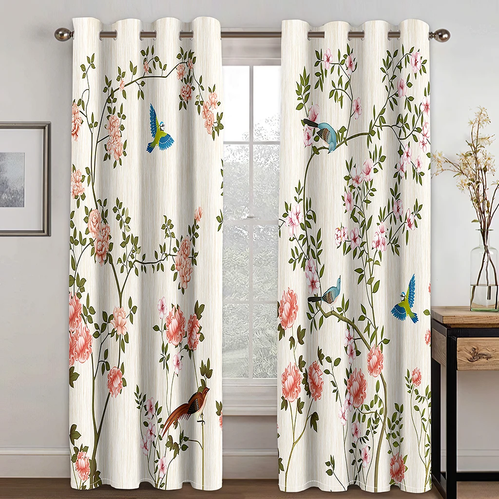 2PCS Charming Flower Print Curtains Butterfly Floral Curtains for Bedroom Living Room Kitchen Window Curtains Grommet Top cortin
2PCS Charming Flower Print Curtains Butterfly Floral Curtains for Bedroom Living Room Kitchen Window Curtains Grommet Top cortin