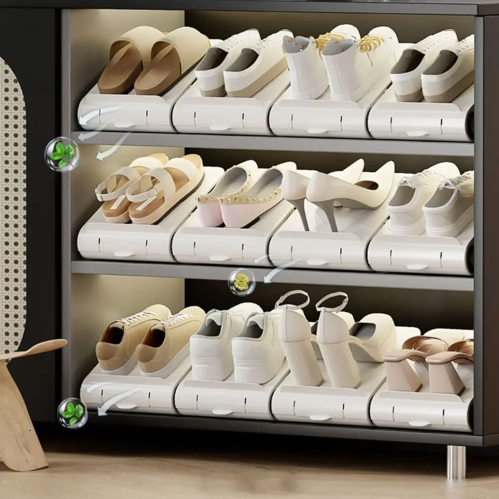 V Shape Self-Aroma Shoe Rack Space Save Adjustable Double Deck Shoe Organizer with Mothball Plastic Shoe Stacking Partitions
V Shape Self-Aroma Shoe Rack Space Save Adjustable Double Deck Shoe Organizer with Mothball Plastic Shoe Stacking Partitions