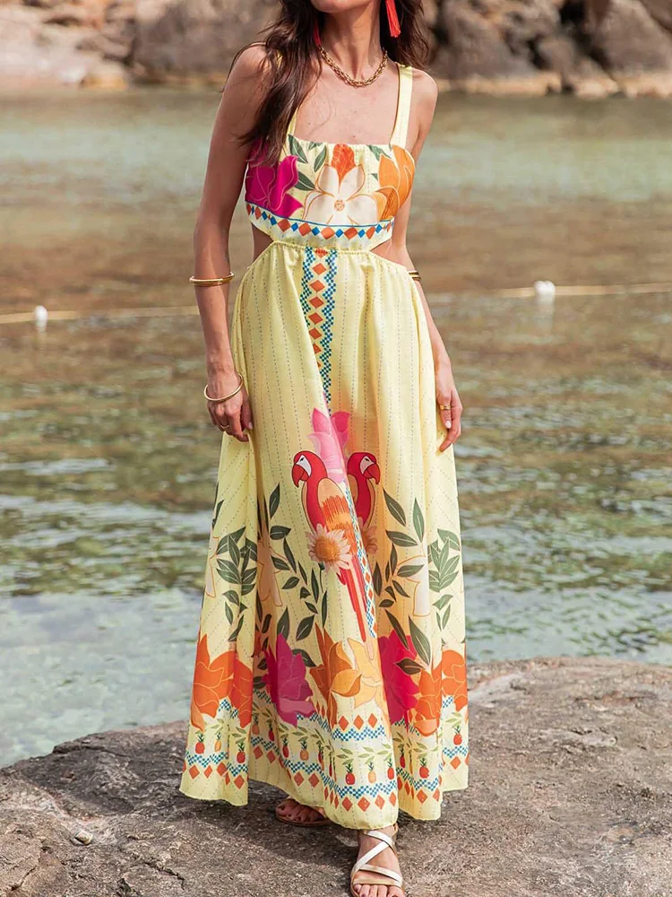 Square Collar Print Patchwork Maxi Dress, Women Summer Sleeveless Fashion Chic Party Dress, Spaghetti Strap Simple Ladies Dress
Square Collar Print Patchwork Maxi Dress, Women Summer Sleeveless Fashion Chic Party Dress, Spaghetti Strap Simple Ladies Dress
