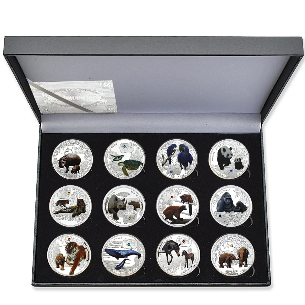 Посеребренные монеты с животными 12 шт.
Посеребренные монеты с животными 12 шт.