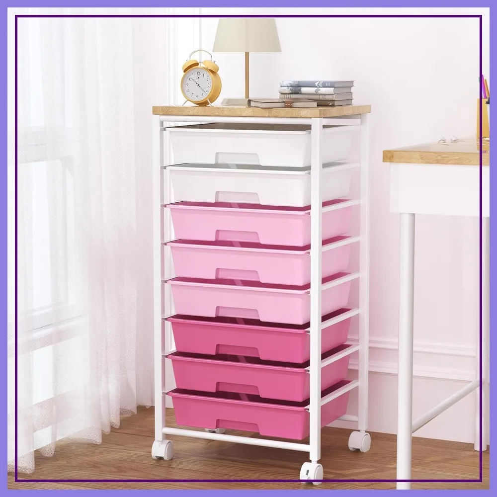 Rolling Cart with 8 Drawers, Wood Tabletop, Lockable Wheels, Storage for Living Room, Office, Craft Room, Bedroom
Rolling Cart with 8 Drawers, Wood Tabletop, Lockable Wheels, Storage for Living Room, Office, Craft Room, Bedroom