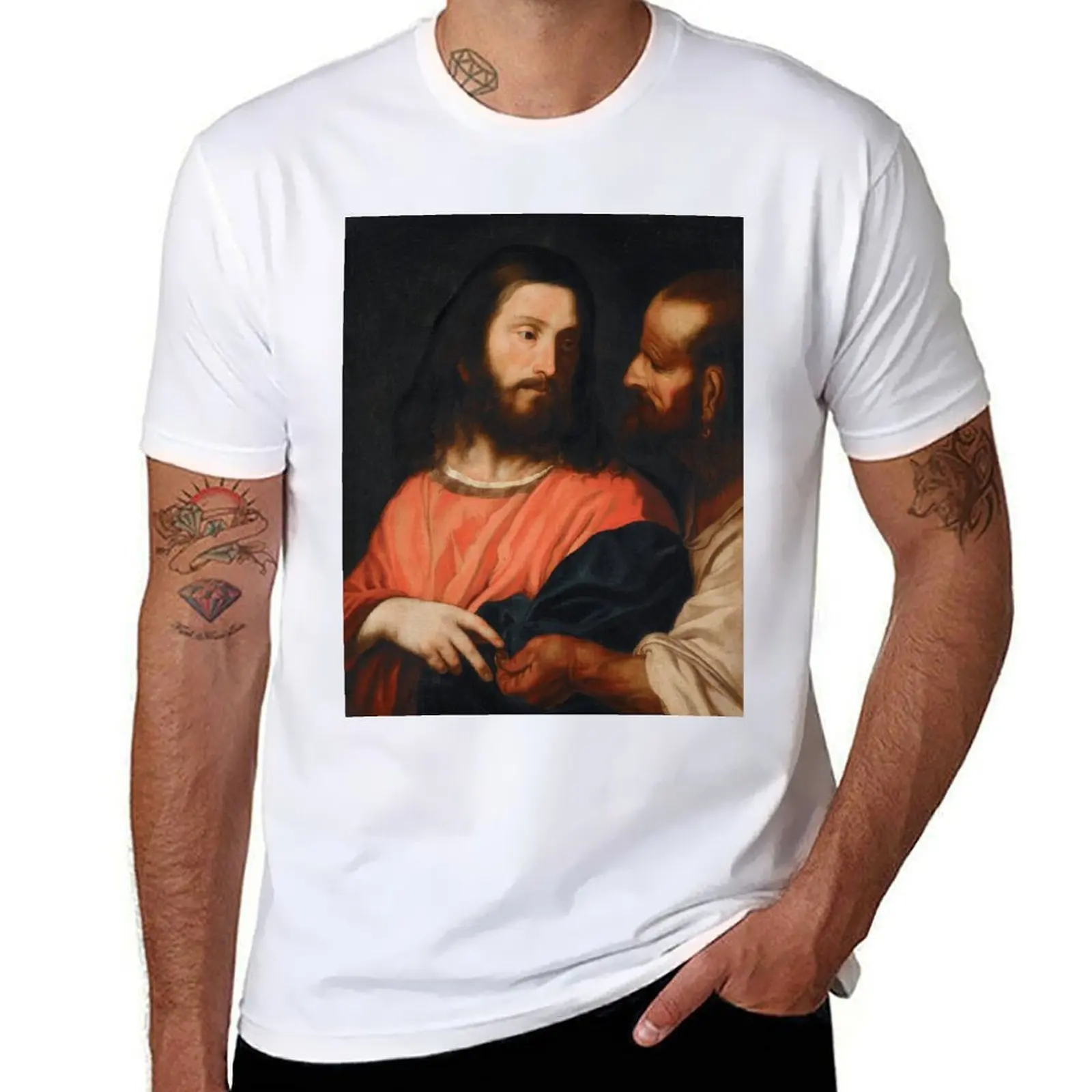 The Tribute Money Titian Mid 16th Century Renaissance Gospel Biblical Art T-Shirt t shirts for man graphic vintage T-Shirt
The Tribute Money Titian Mid 16th Century Renaissance Gospel Biblical Art T-Shirt t shirts for man graphic vintage T-Shirt