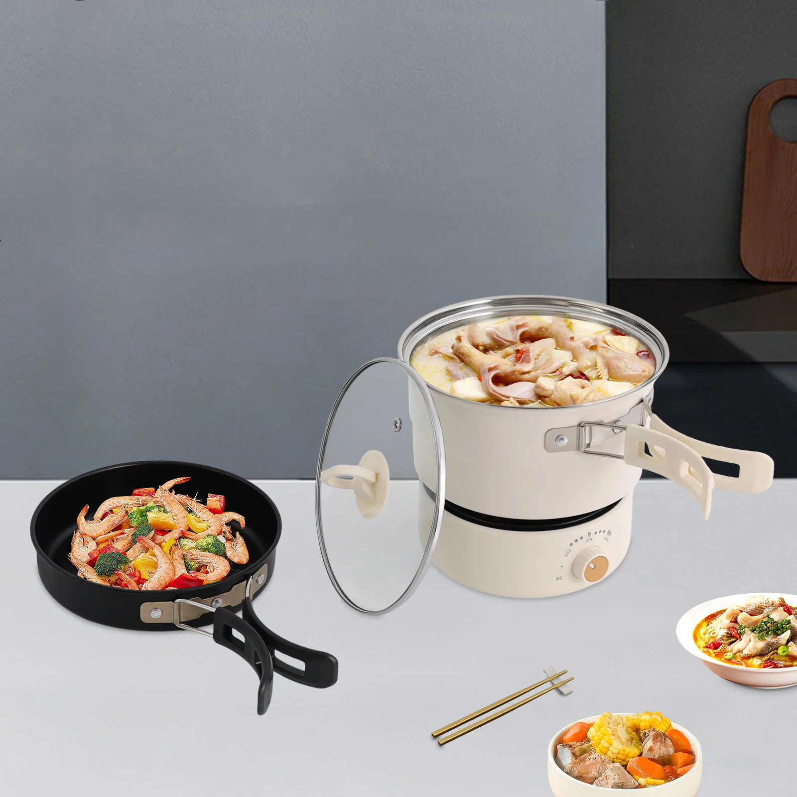 NEW 500W Portable Electric Hot Pot with Glass Lid, Non-stick Frying Pan, Mini Hot Pot, Multi-Functional Ramen Noodle Cooker
NEW 500W Portable Electric Hot Pot with Glass Lid, Non-stick Frying Pan, Mini Hot Pot, Multi-Functional Ramen Noodle Cooker