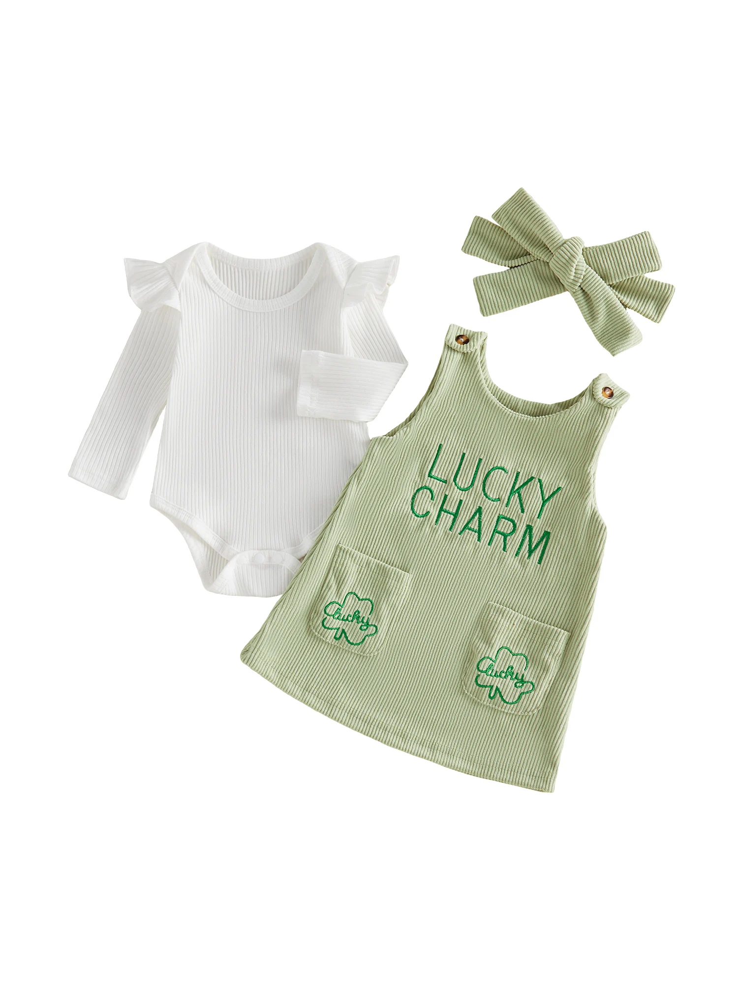 Stylish Baby Boy St Patrick s Day Costume Set with Clover Print Romper Suspender Pants and Matching Hat for a Festive Look
Stylish Baby Boy St Patrick s Day Costume Set with Clover Print Romper Suspender Pants and Matching Hat for a Festive Look