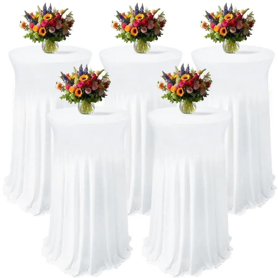 Pack Spandex Cocktail Tablecloths with Skirt, 32 x 43 Inch White Round Cocktail Table Covers Stretch Table Cloths for High Top T
Pack Spandex Cocktail Tablecloths with Skirt, 32 x 43 Inch White Round Cocktail Table Covers Stretch Table Cloths for High Top T