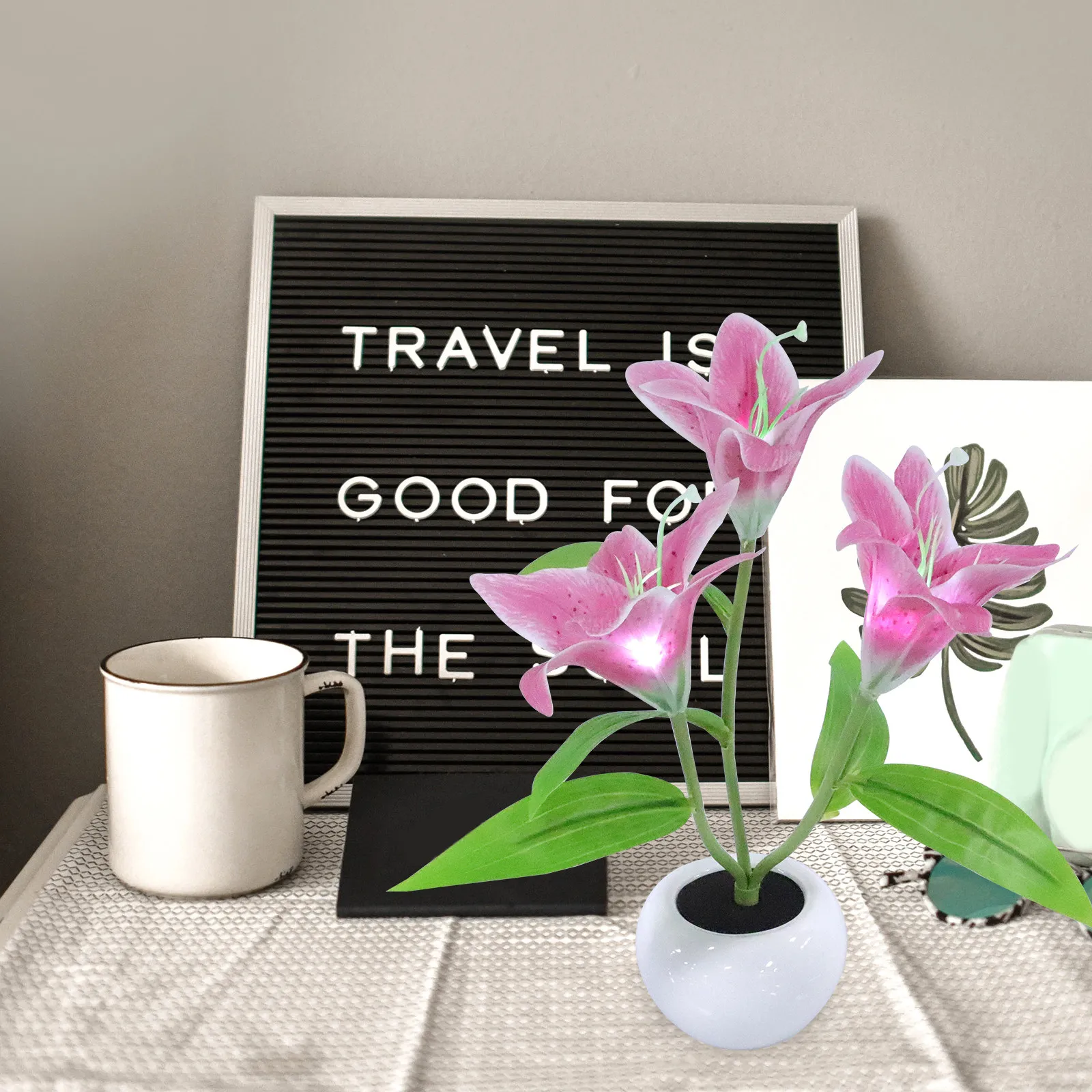 Lily Flower Pot Night Lamp Creative Table Lamp Bedside Light Romantic Bedroom Decorative Light Small Nightlight
Lily Flower Pot Night Lamp Creative Table Lamp Bedside Light Romantic Bedroom Decorative Light Small Nightlight