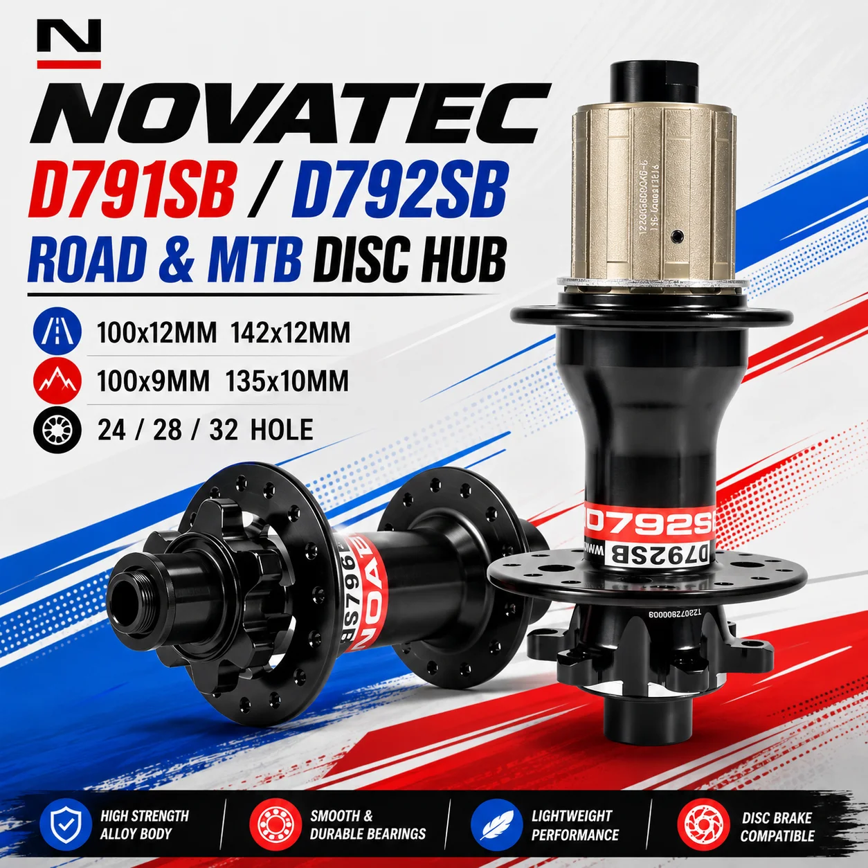 Novatec D791SB D792SB MTB Road Bicycle Disc Brake Hubs 100x12 142x12 100x9 135x10 6-Bolt 24/28/32H Center Lock QR 8 9 10 11S
Novatec D791SB D792SB MTB Road Bicycle Disc Brake Hubs 100x12 142x12 100x9 135x10 6-Bolt 24/28/32H Center Lock QR 8 9 10 11S