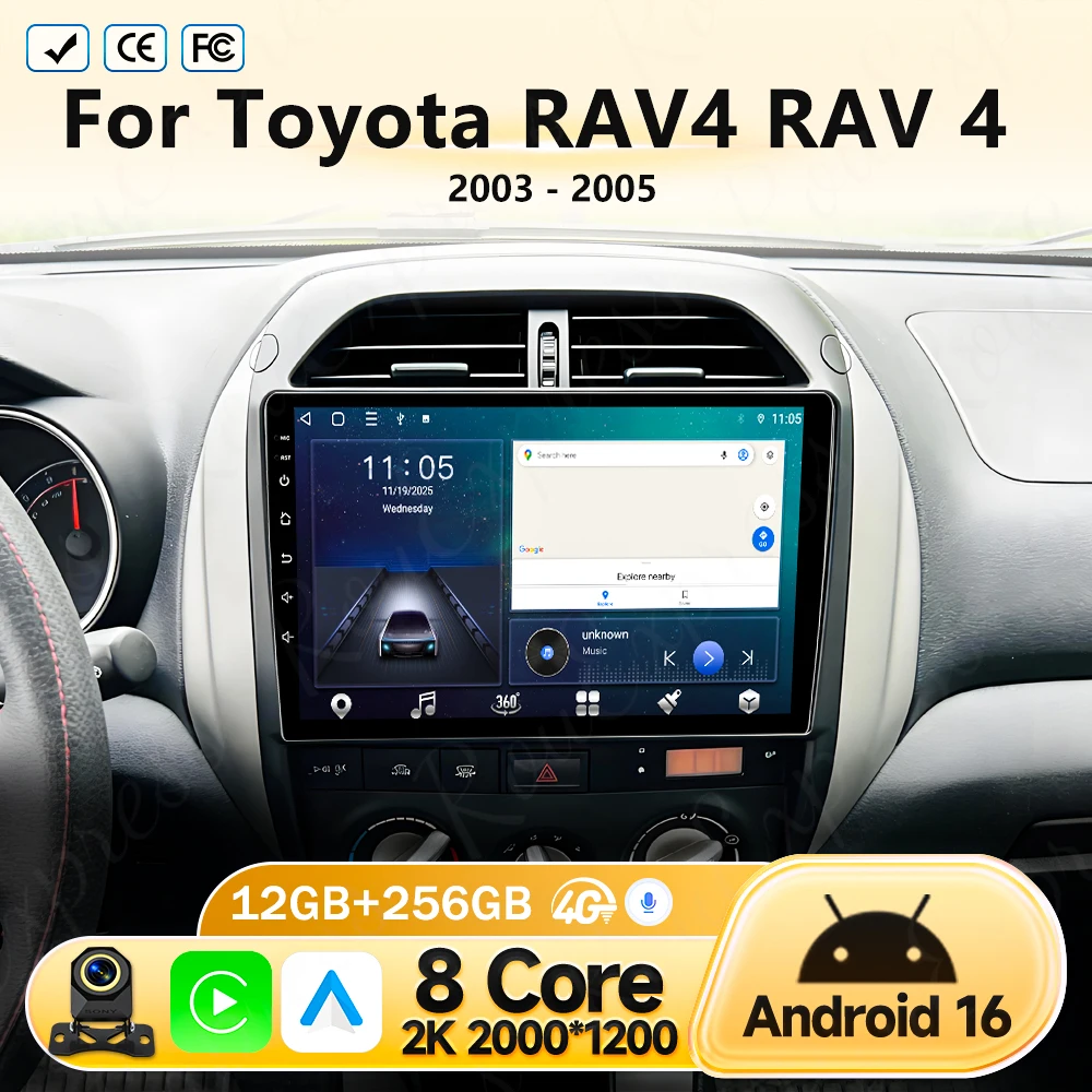 Android 16 Auto Radio For Toyota RAV4 RAV 4 2003 2004 2005 DSP Carplay GPS Navigation Multimedia Video Player Stereo 2din DVD
Android 16 Auto Radio For Toyota RAV4 RAV 4 2003 2004 2005 DSP Carplay GPS Navigation Multimedia Video Player Stereo 2din DVD
