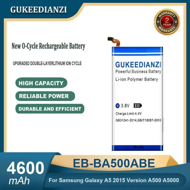 Аккумулятор для мобильного телефона EB-BA500ABE большой емкости 4600 мАч для Samsung Galaxy A5 2015 версия A500 A5000
Аккумулятор для мобильного телефона EB-BA500ABE большой емкости 4600 мАч для Samsung Galaxy A5 2015 версия A500 A5000
