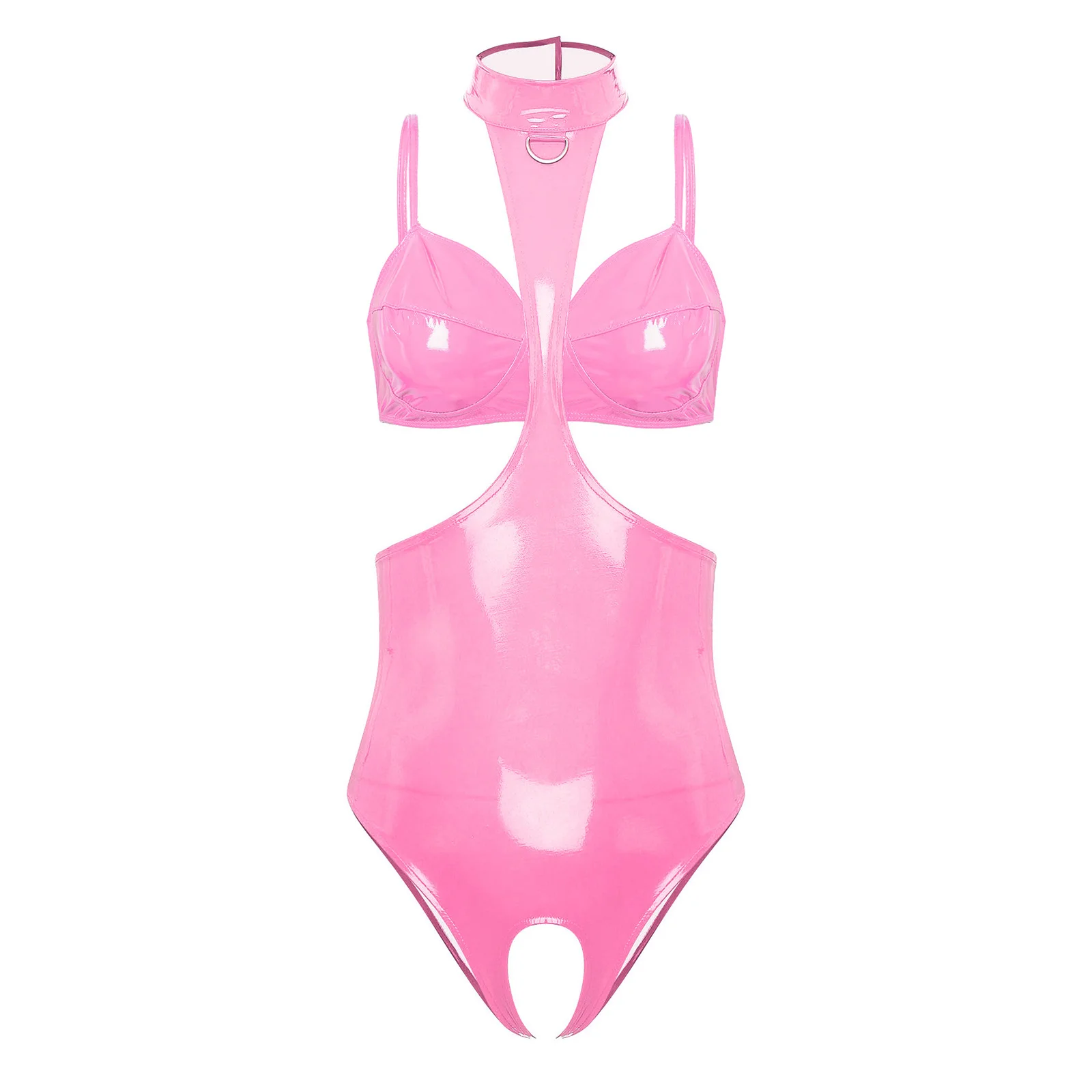 Women Wet Look PU Leather Lingerie Set Nightwear Rave Clubwear Wire-free No Lined Bra Top with Open Chest Crotchless Bodysuit
Women Wet Look PU Leather Lingerie Set Nightwear Rave Clubwear Wire-free No Lined Bra Top with Open Chest Crotchless Bodysuit