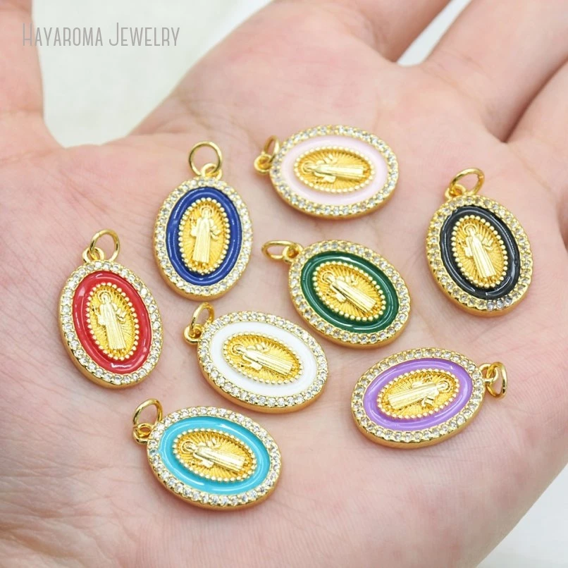 10Pcs Jewelry Copper Figure Religious Saint Benedict Geometric Oval Invisible Setting Enamel Gold Color Wholesale Charms
10Pcs Jewelry Copper Figure Religious Saint Benedict Geometric Oval Invisible Setting Enamel Gold Color Wholesale Charms